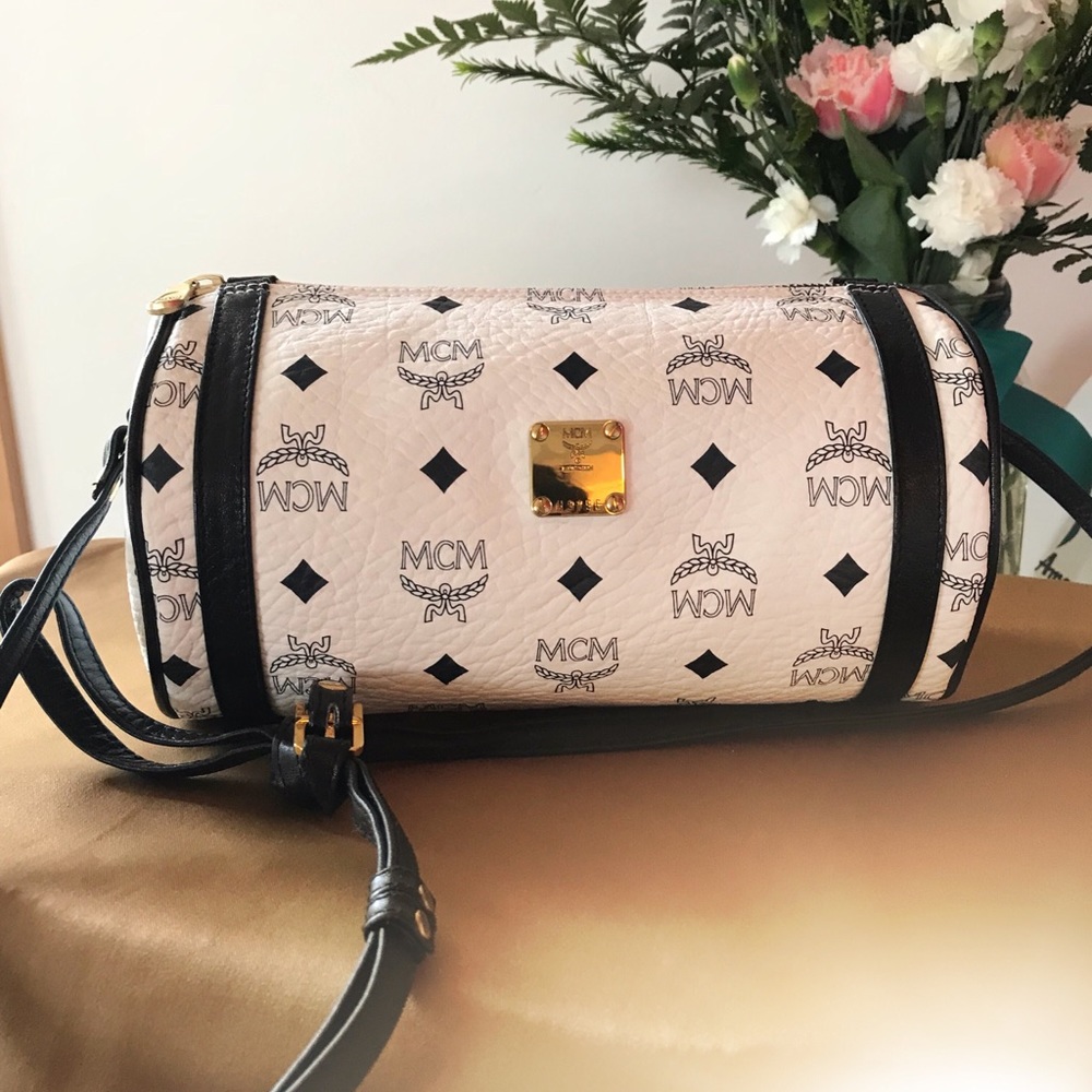 MCM mini cylinder bag w/ original crossbody strap